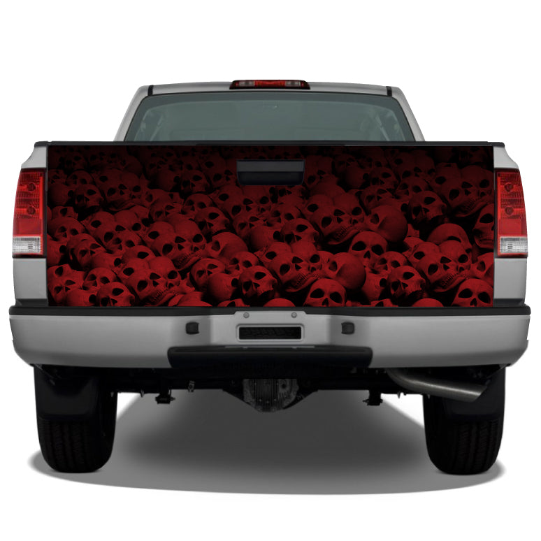 Pile of Skulls (Red) Tailgate Wrap