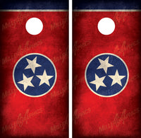 Tennessee Flag Grunge Distressed Cornhole Wraps