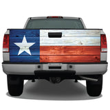 Texas Flag Distressed Wood Tailgate Wrap