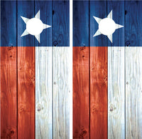 Texas Flag #2 Distressed Wood Cornhole Wraps