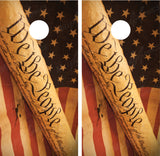American Flag "We The People" Constitution Cornhole Wraps