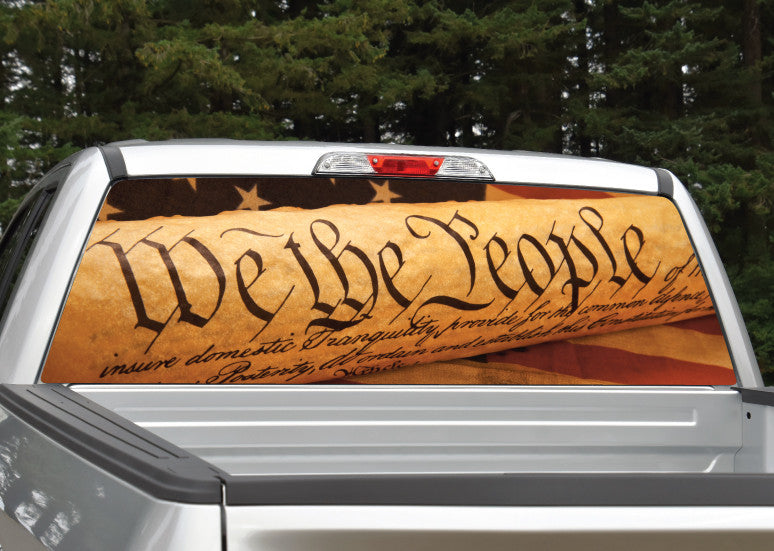 "We The People" American Flag Rear Window Decal