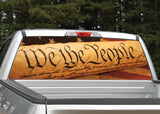 We The People Constitution American Flag Rear Window Decal