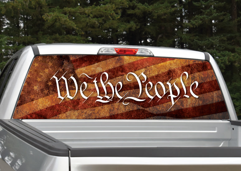 "We The People" American Flag Patriotic Rear Window Graphic Decal