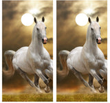 Horse Running (White) Cornhole Wraps