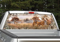 Whitetail Buck Deer Scenery Camo Border Rear Window Decal