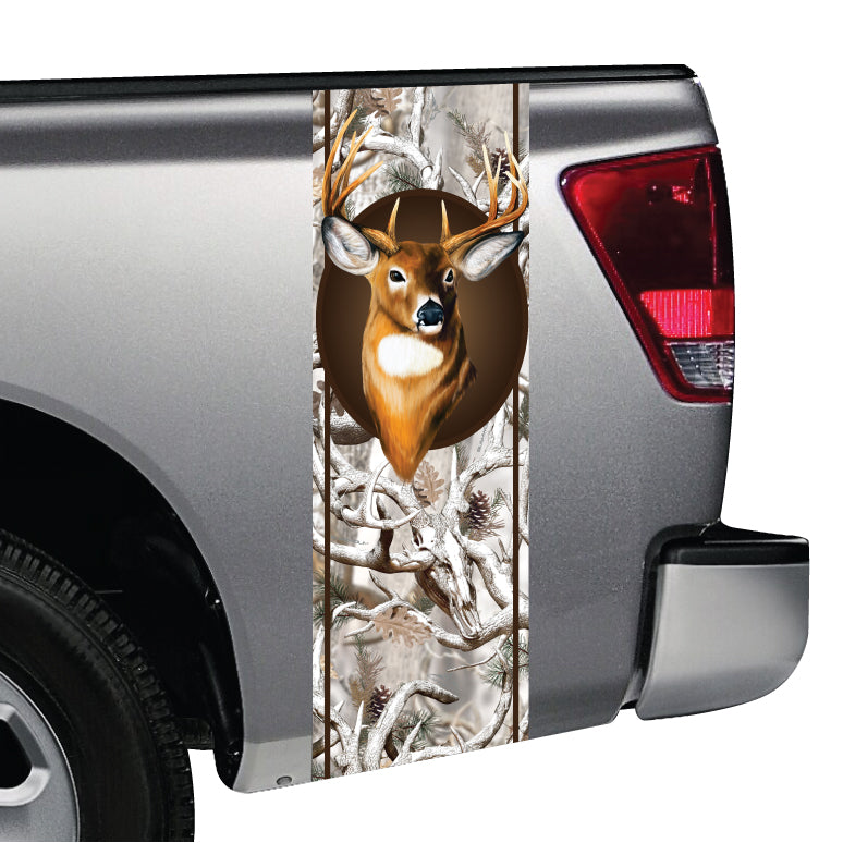 Whitetail Buck #2 Camo "Obliteration Snow" Truck Bed Band