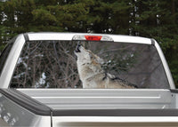Wolf Howling Rear Window Decal