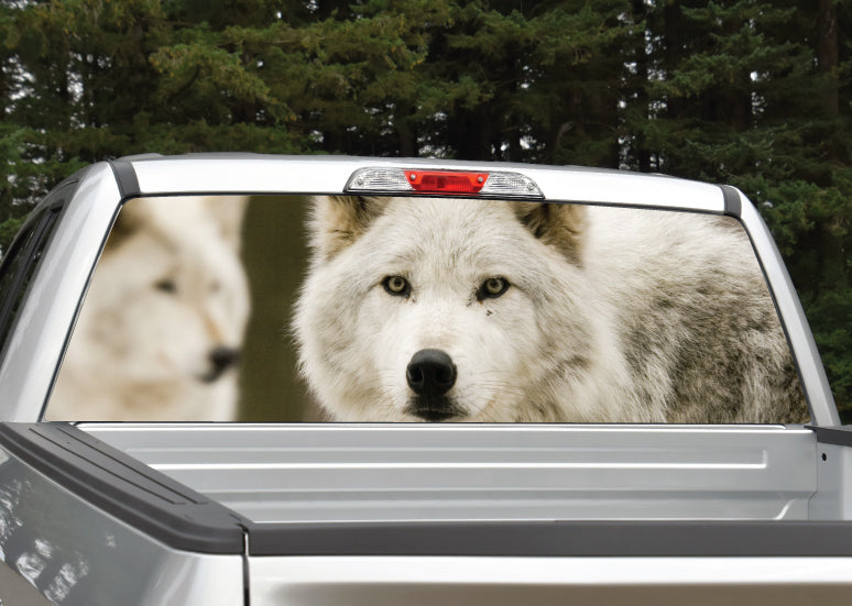 Wolf (White) Rear Window Decal