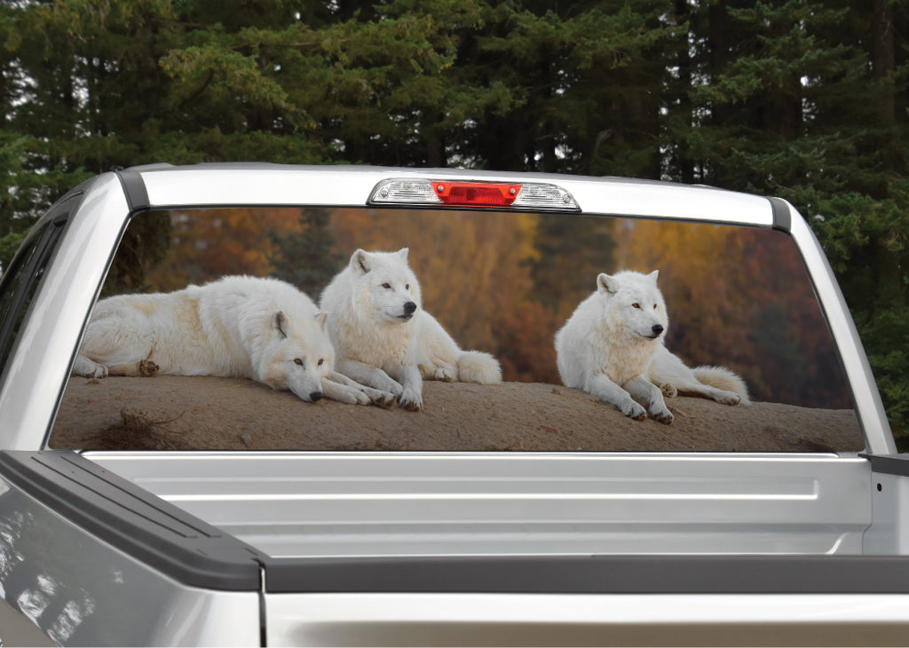 Wolves White #2 Scenery Rear Window Decal